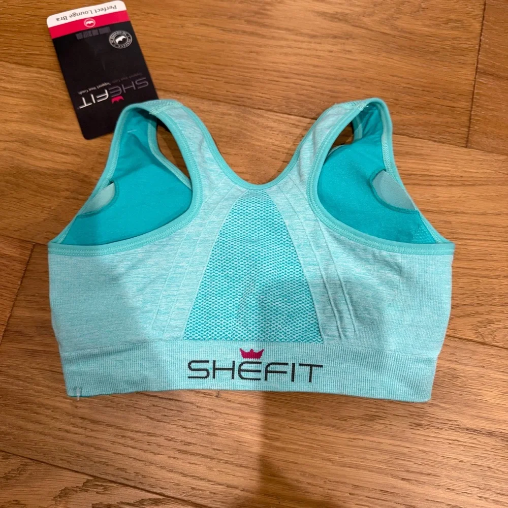 NWT Shefit XS Perfect Lounge Bra Mint Marble Green Front Zipper Racerback